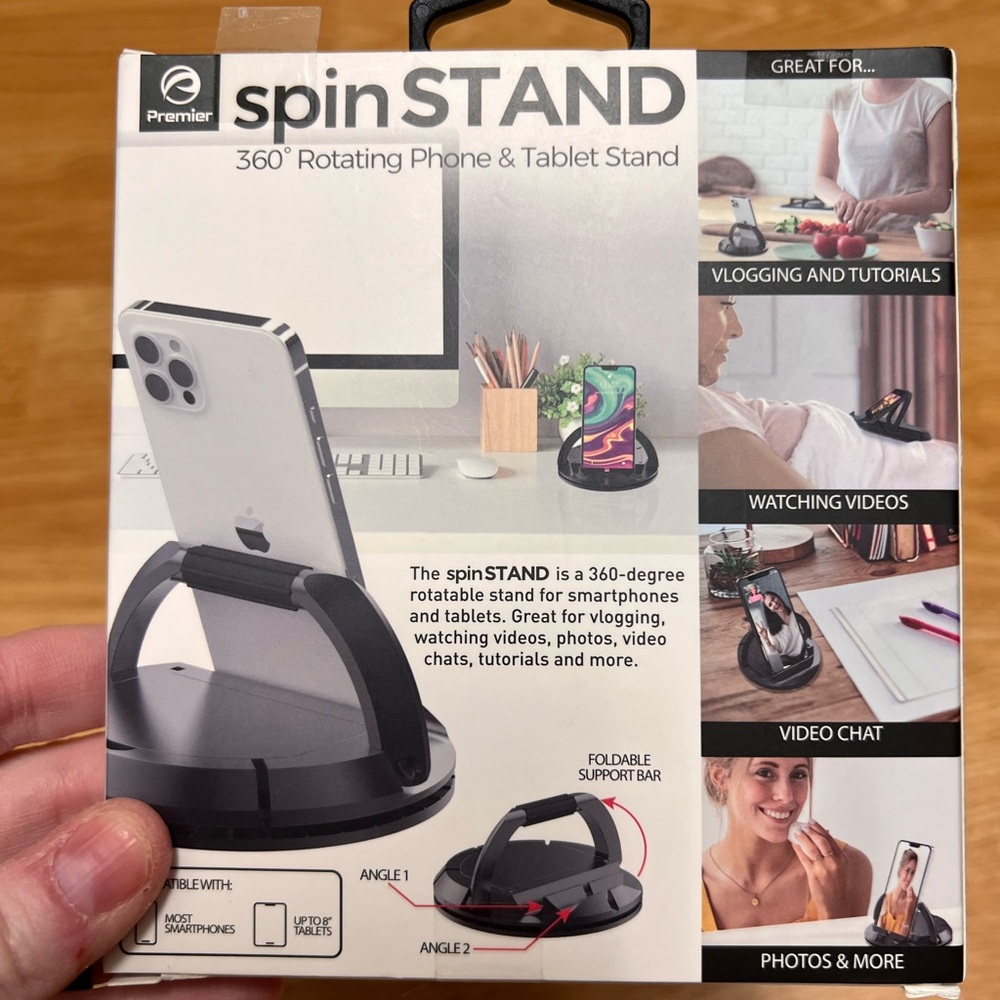 Premier Black 360° Rotating Phone & Tablet Stand - Picture 2 of 2